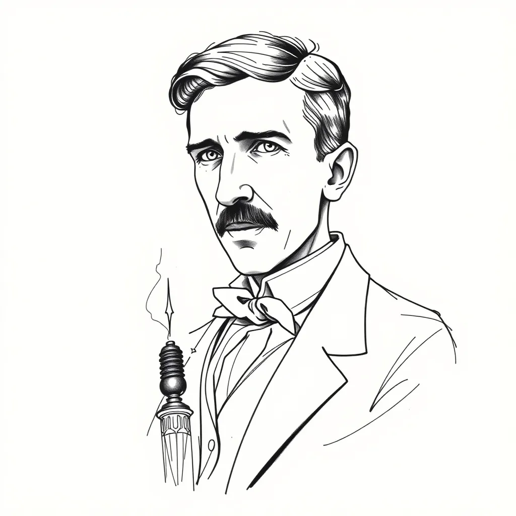 invention of Nicolas tesla tatoeage