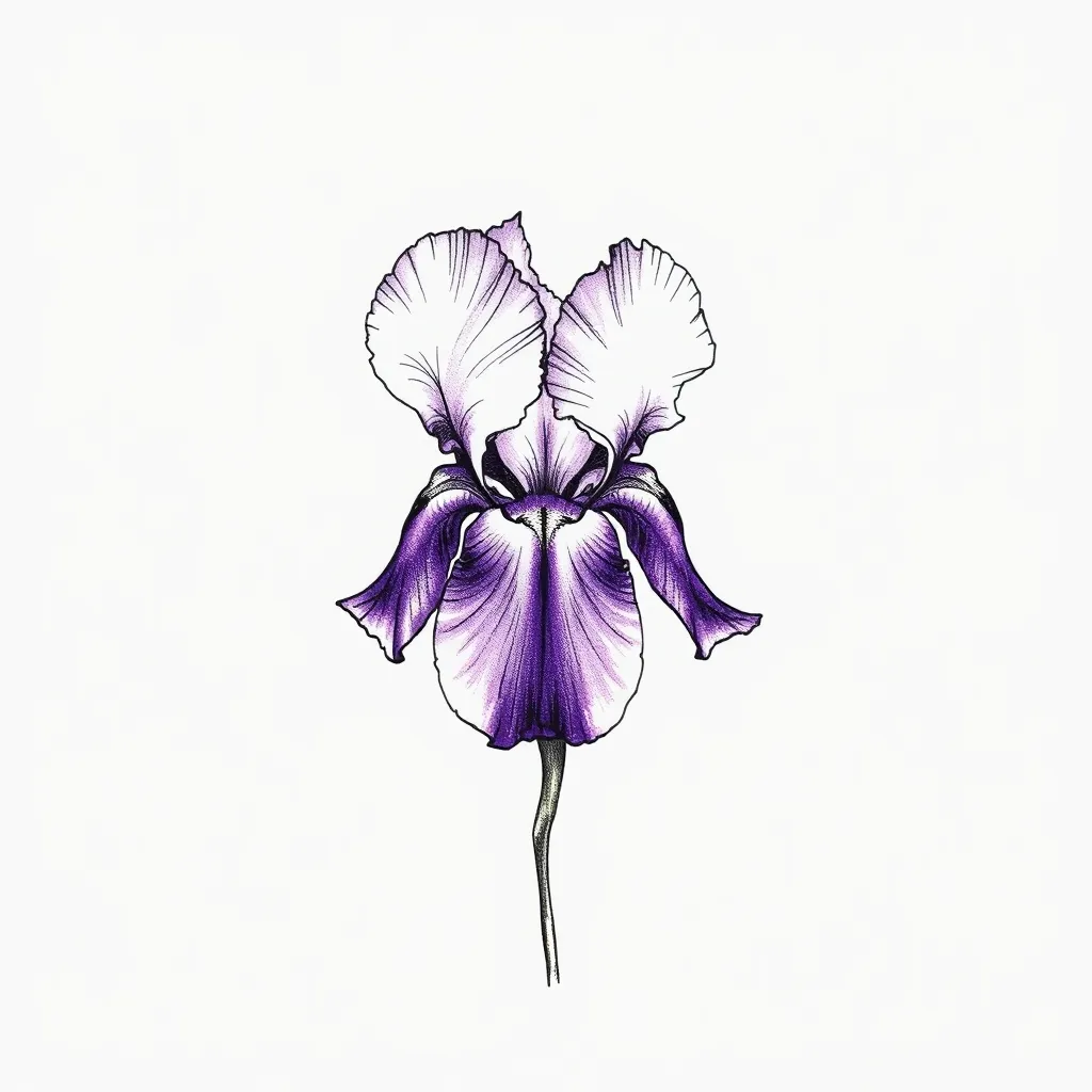 Iris purple tatoeage