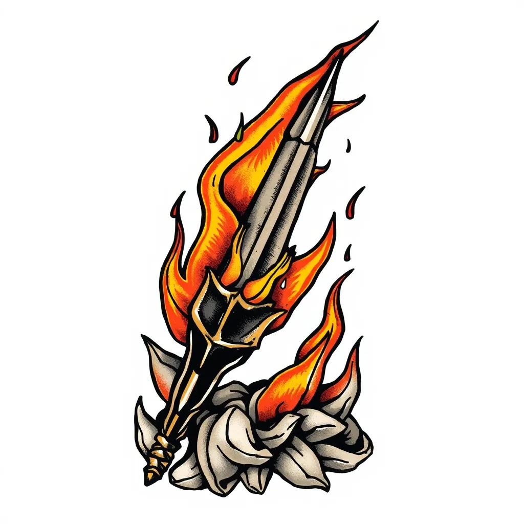 铁钉火焰 tatuagem