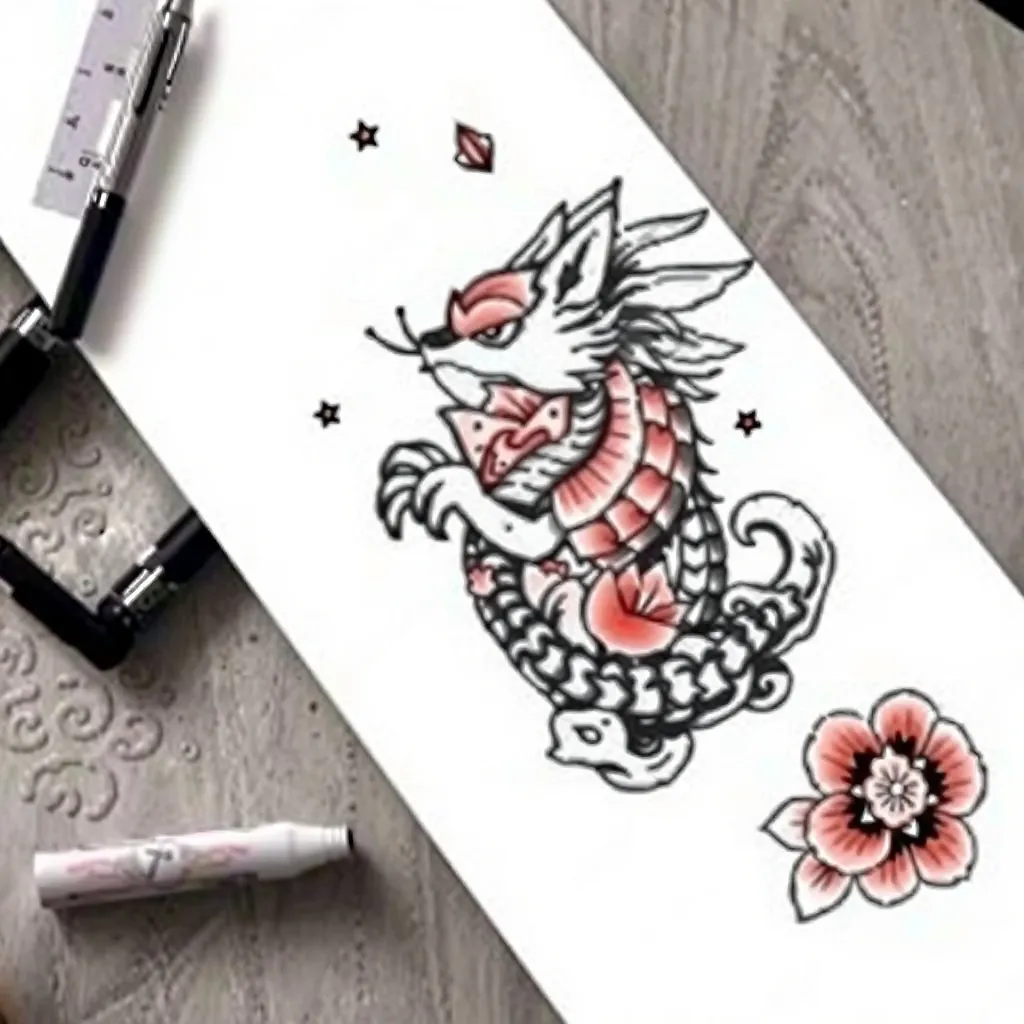 日本風不倒翁 可愛風 tatuaje