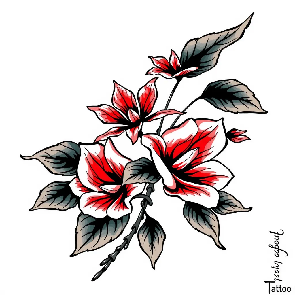 Jasmin in altdeutsch mit schnörkel ohne blume 入れ墨