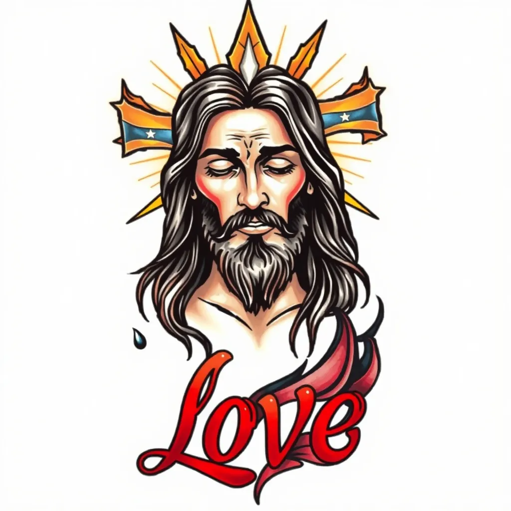 Jesus, fearless, love dövme