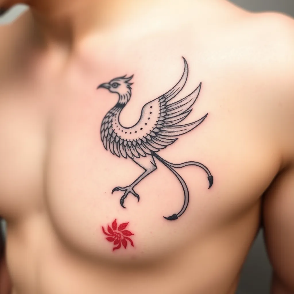 Pájaro Jian mitología china tatuaggio