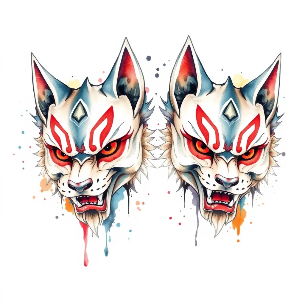 kitsune masks dövme