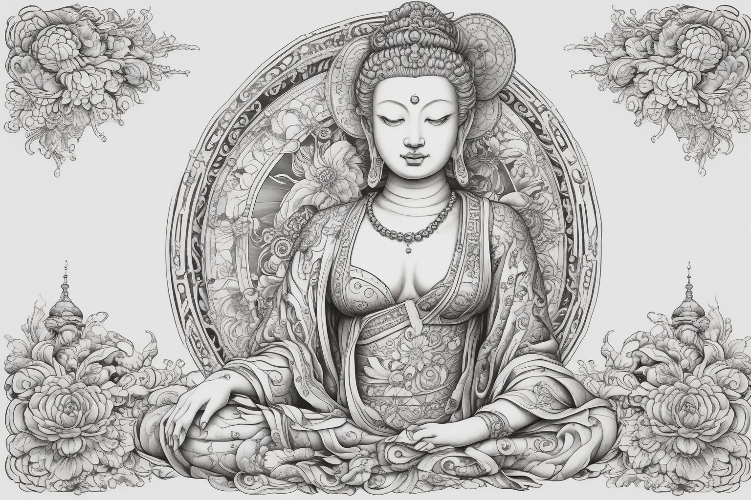 lady buddha 纹身