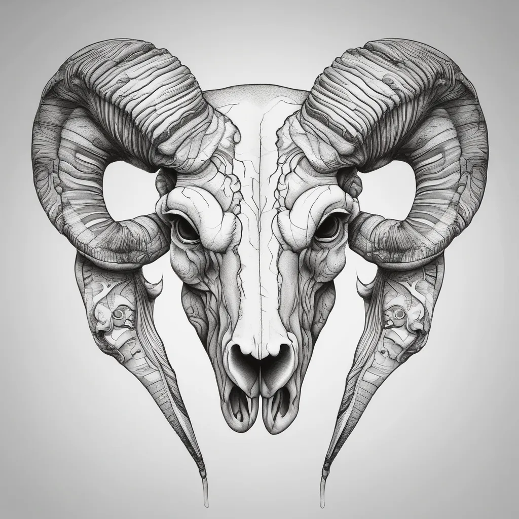 Large Ram Skull tatoeage