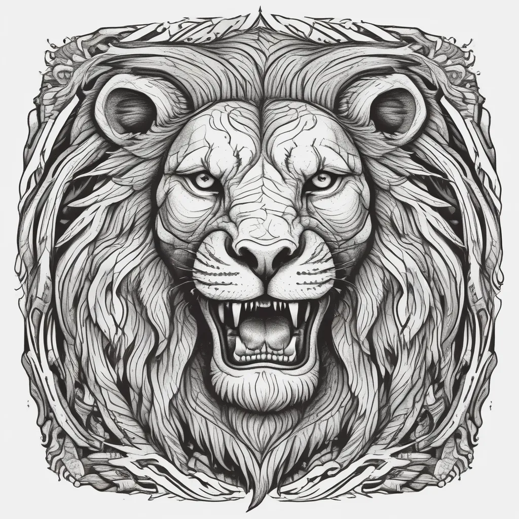 Lion aggressive tatoeage