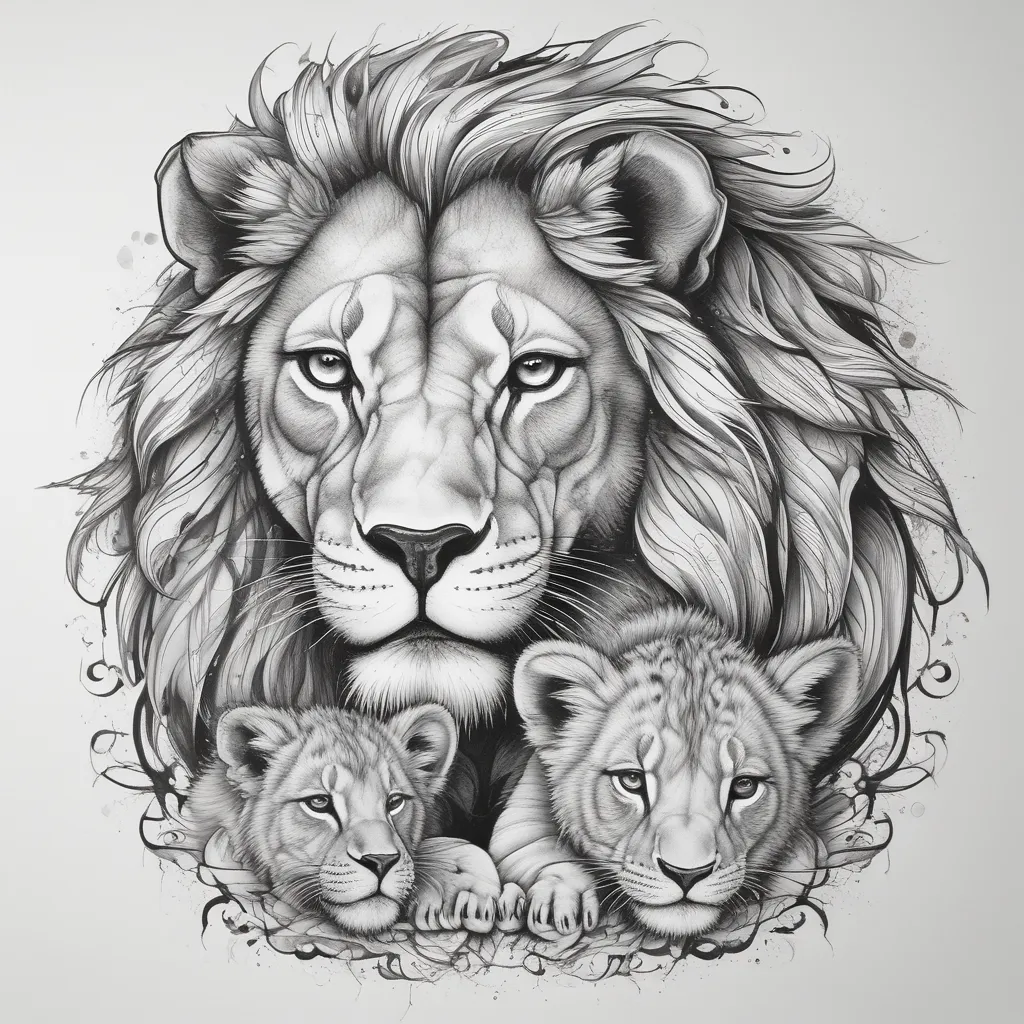 Lion And Cub 문신