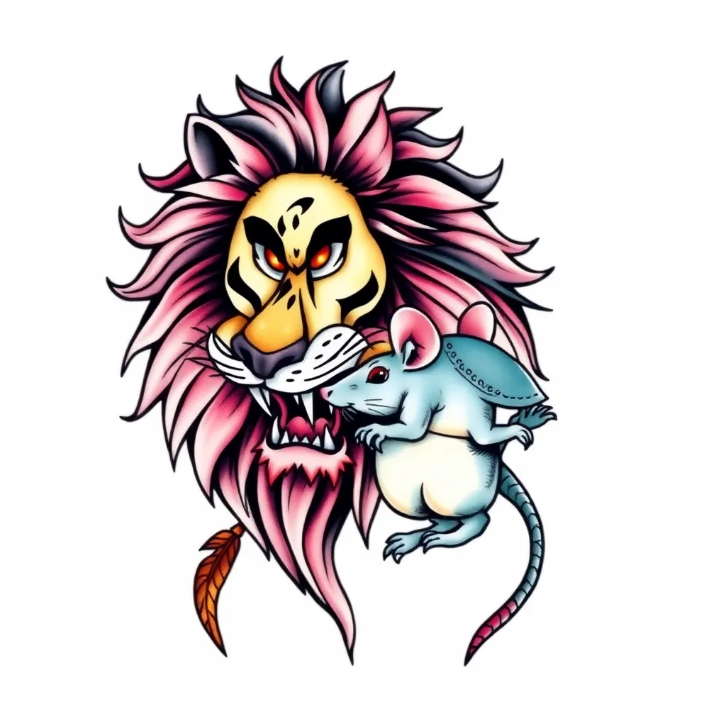 LION AND RAT tatuagem