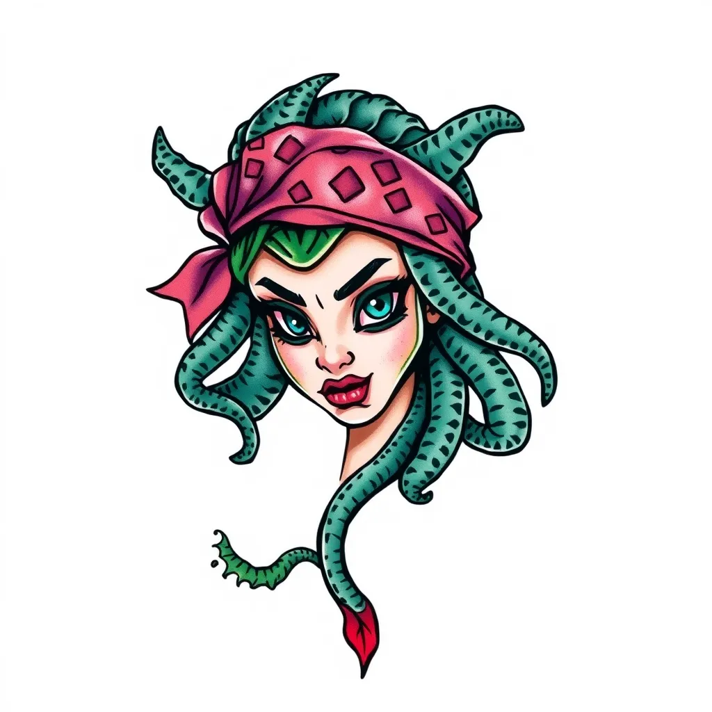 Medusa piccola con bandana tatuering