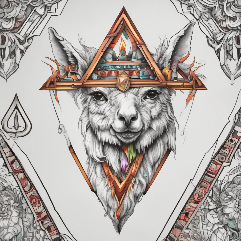 llama fire triangle  tatuagem