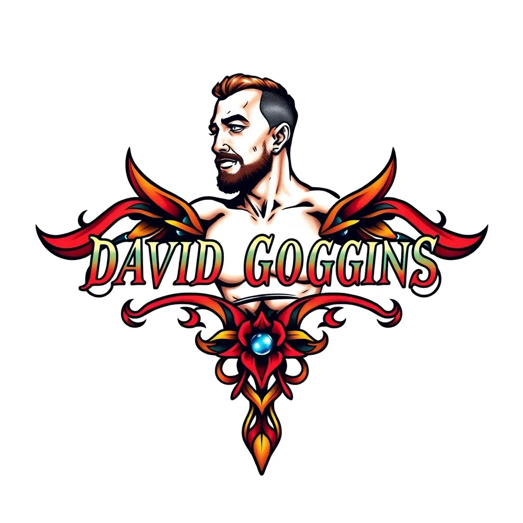 Logo david goggins  tatuagem