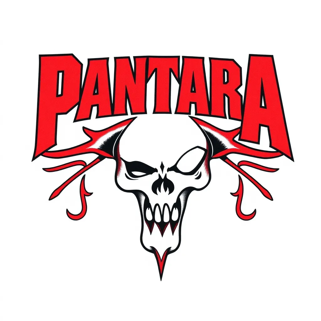 Logo of Pantera band in red and black 入れ墨