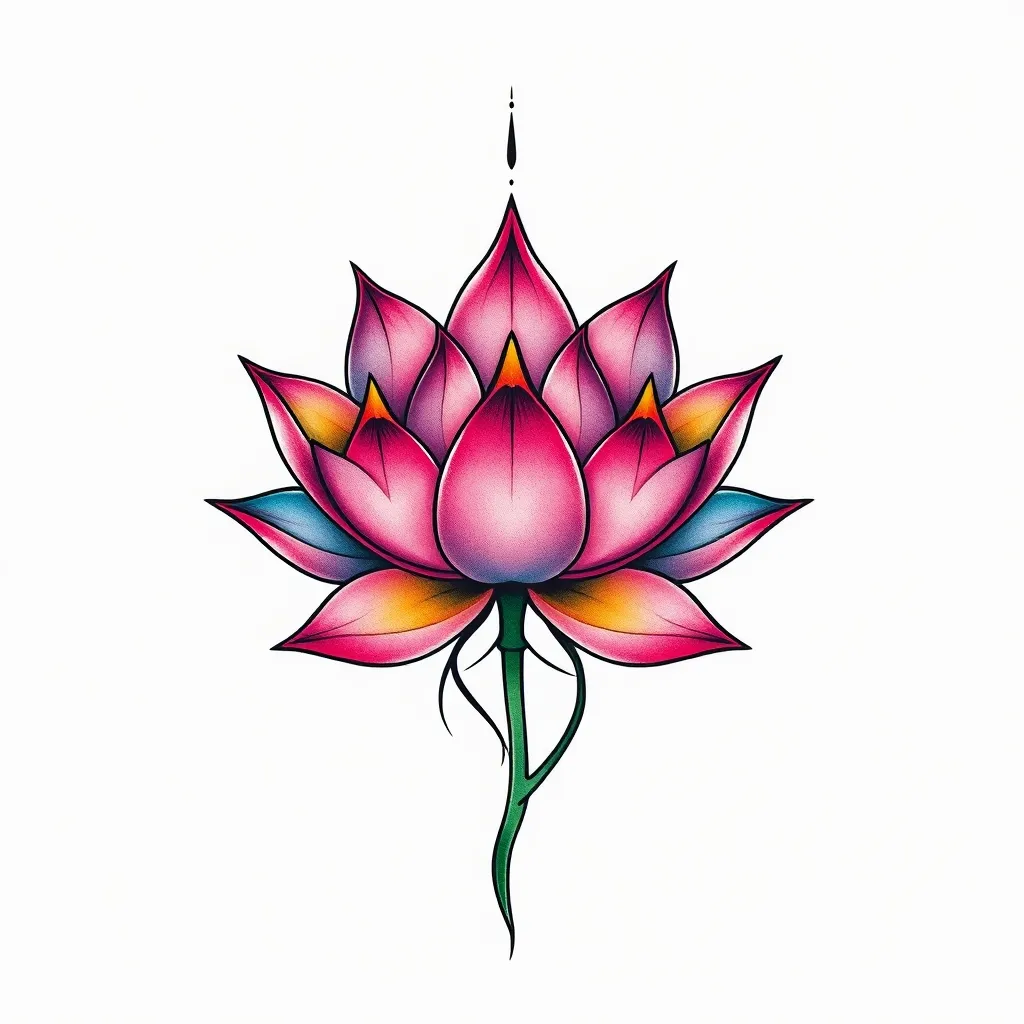 Lotus çiçeği tatuaje