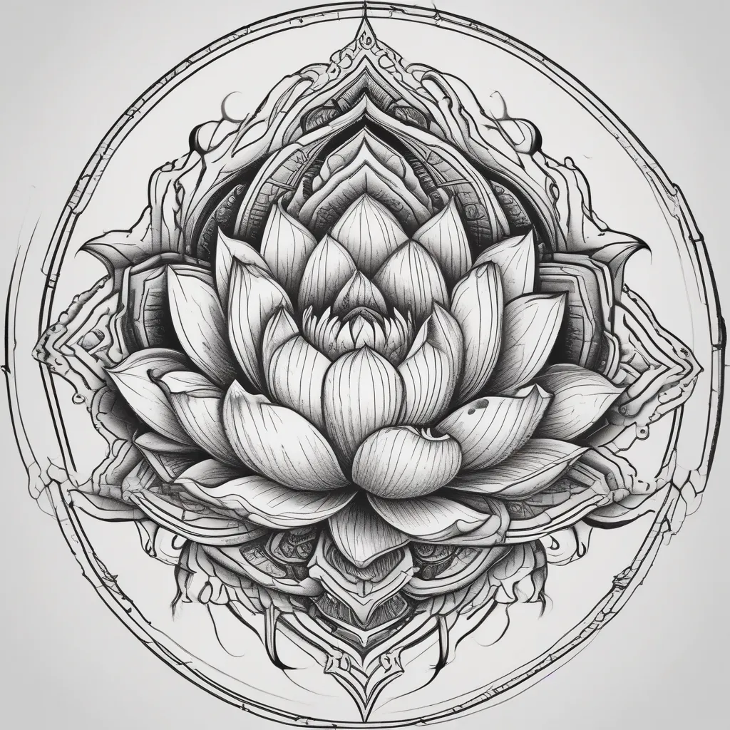 Lotus hand fire tatuering