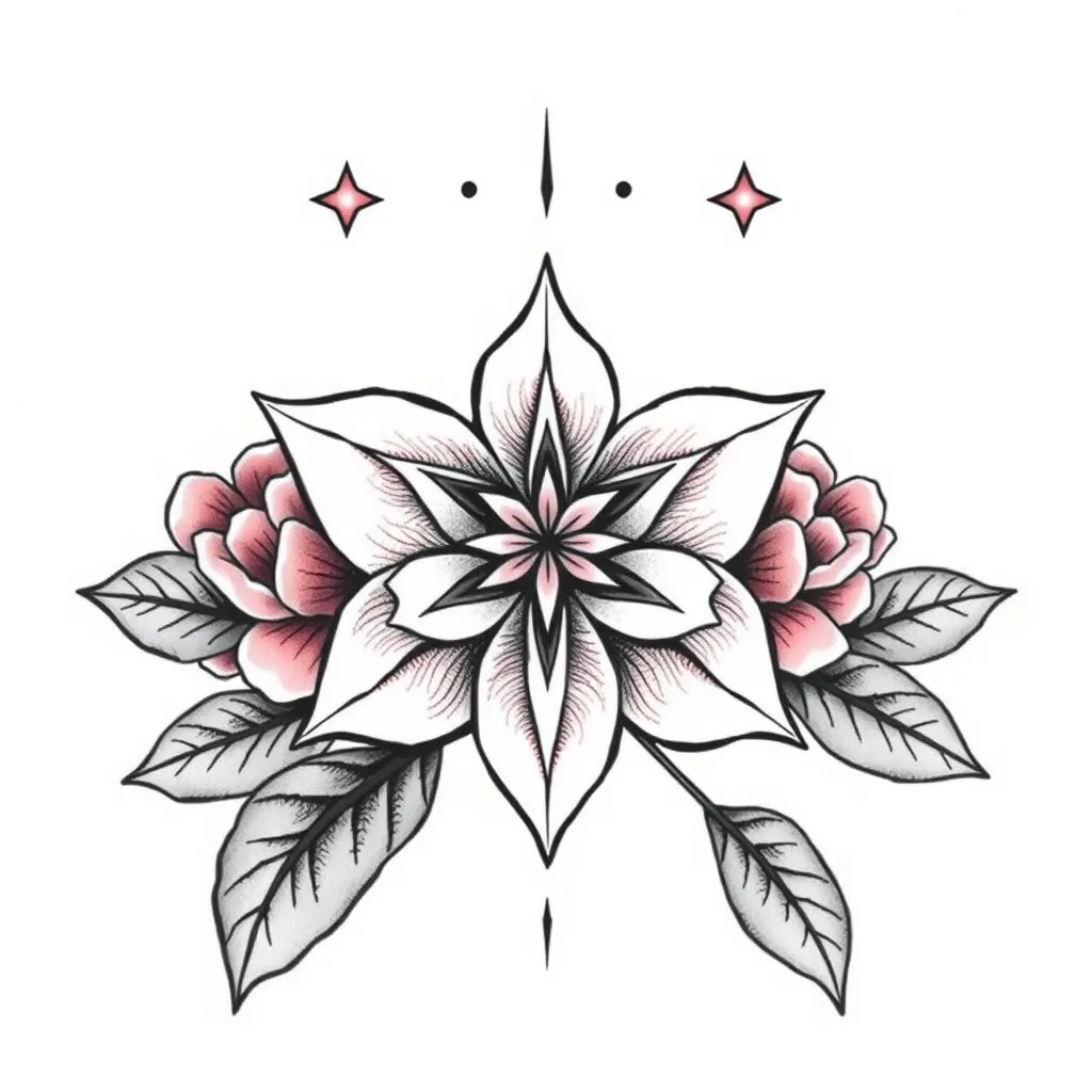 Liebe Stern Blume  tatuagem