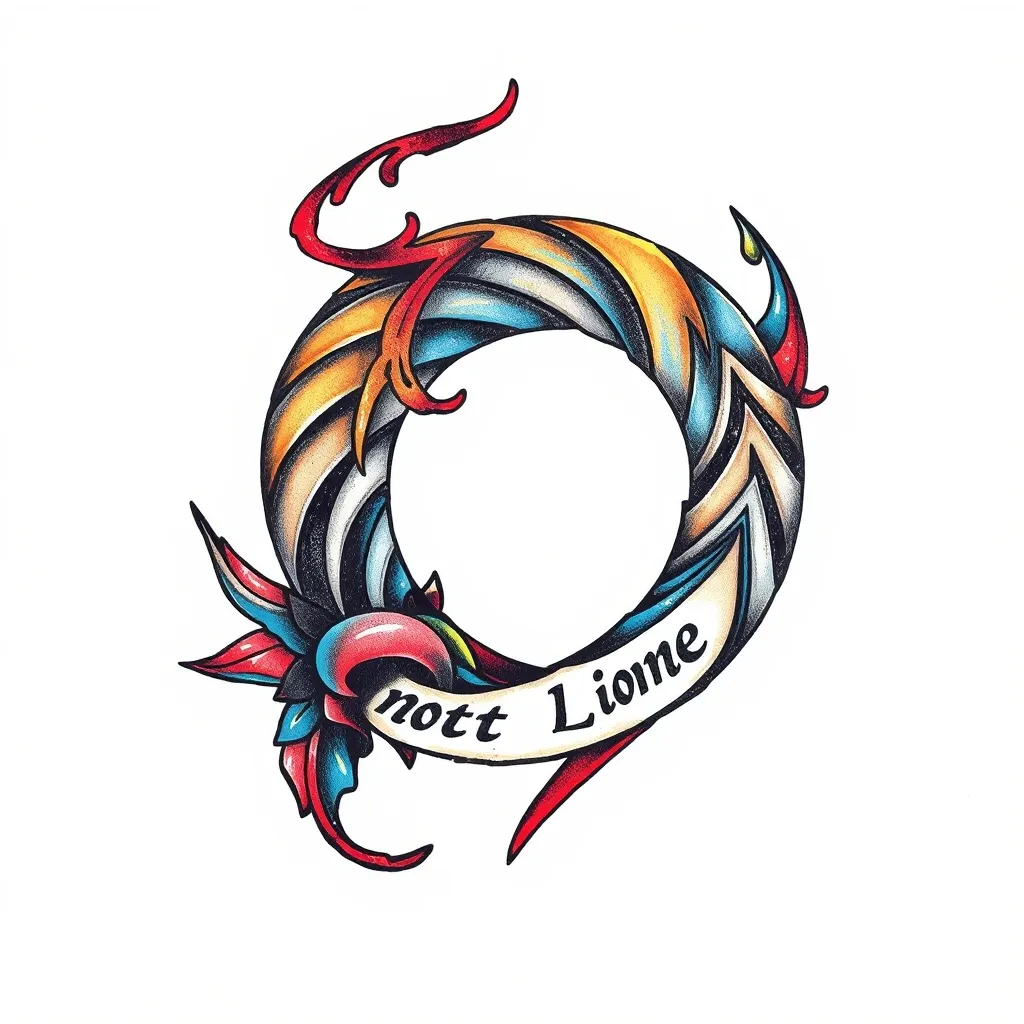莫比乌斯环和文字non solus tetování