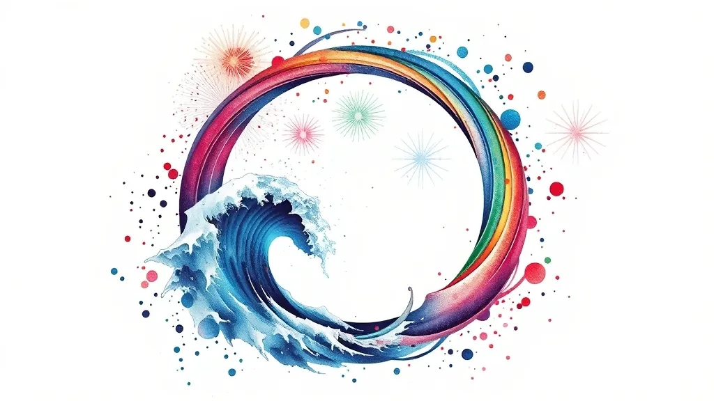 莫比乌斯环 大海 烟火 彩虹 وشم