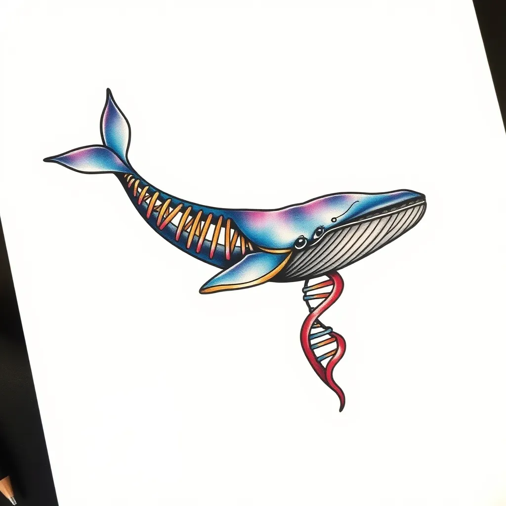 Möbius whale dna tattoo