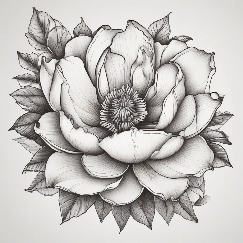 Magnolia flower tatuering