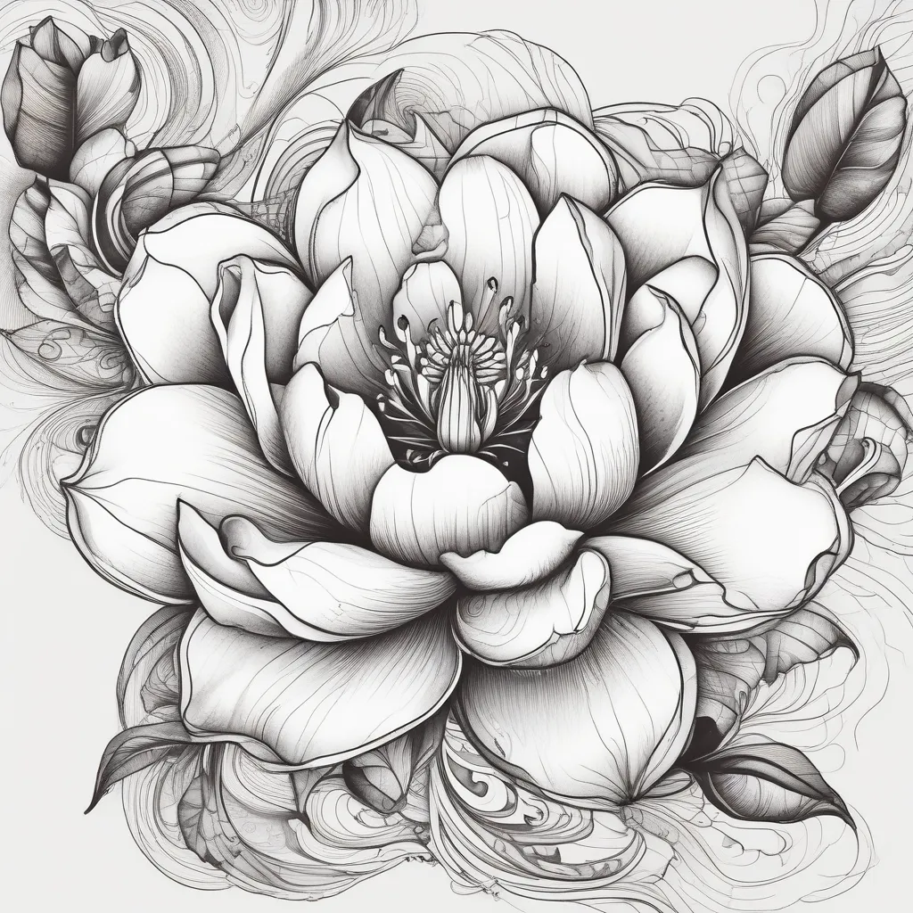 Magnolia flower bloom tattoo