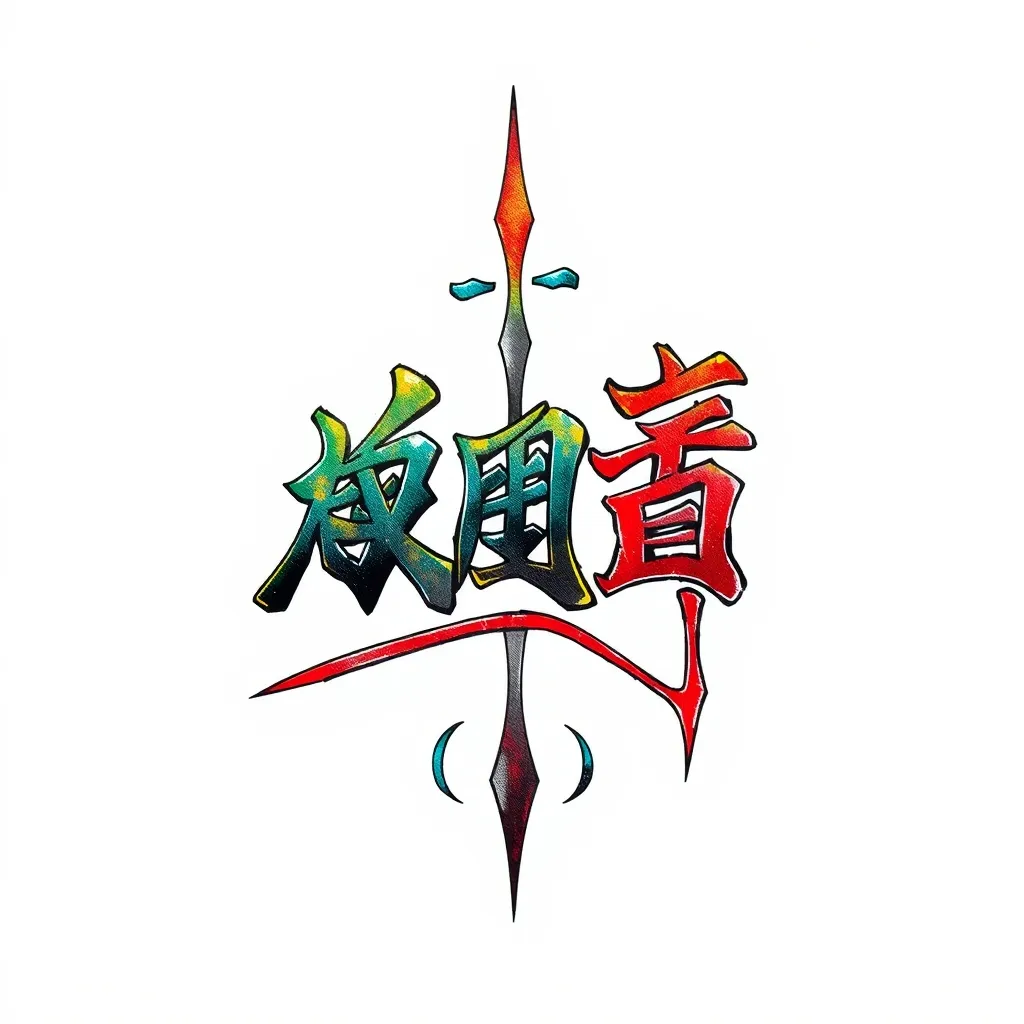 用李大爷万岁五个字做一个纹身图案 纹身