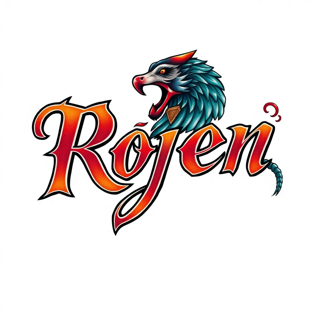 Make me a Tattoo with the name Rojen tattoo