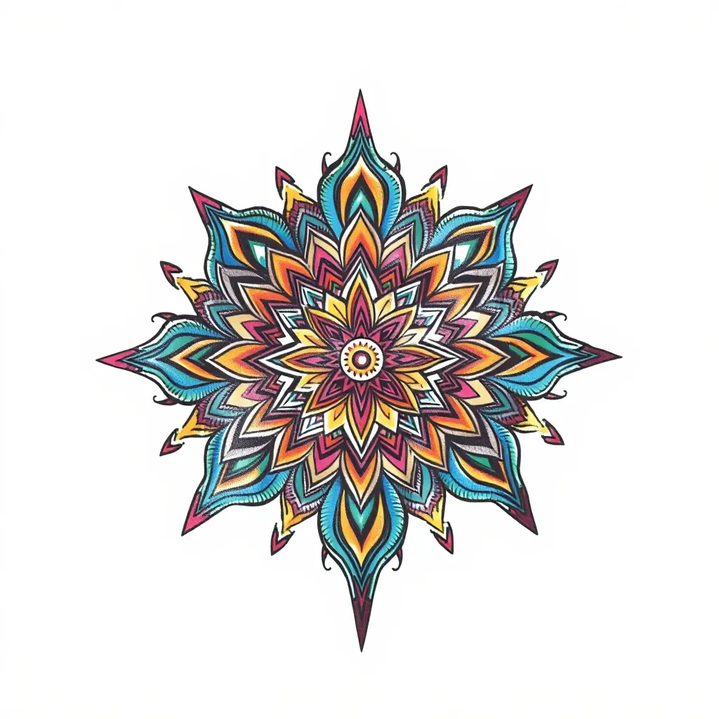 mandala full color tetování