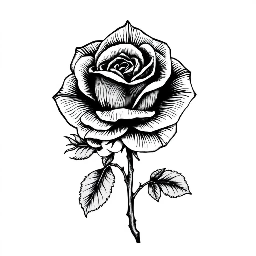 Manly rose tattoo