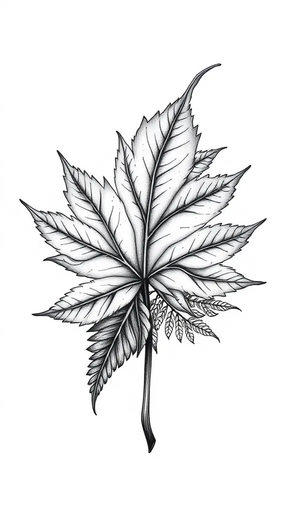 maple leaf, silver fern, peony tattoo