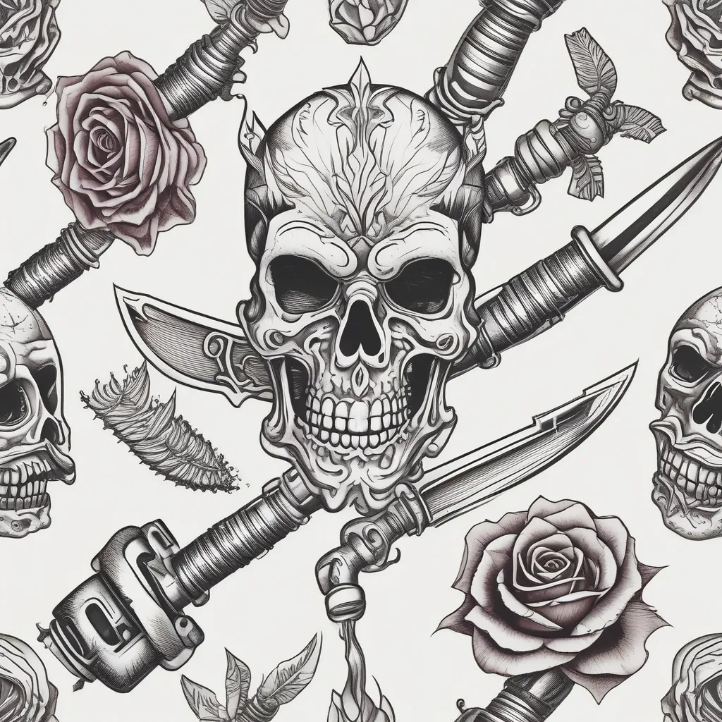 Masken Messer waffen tattoo