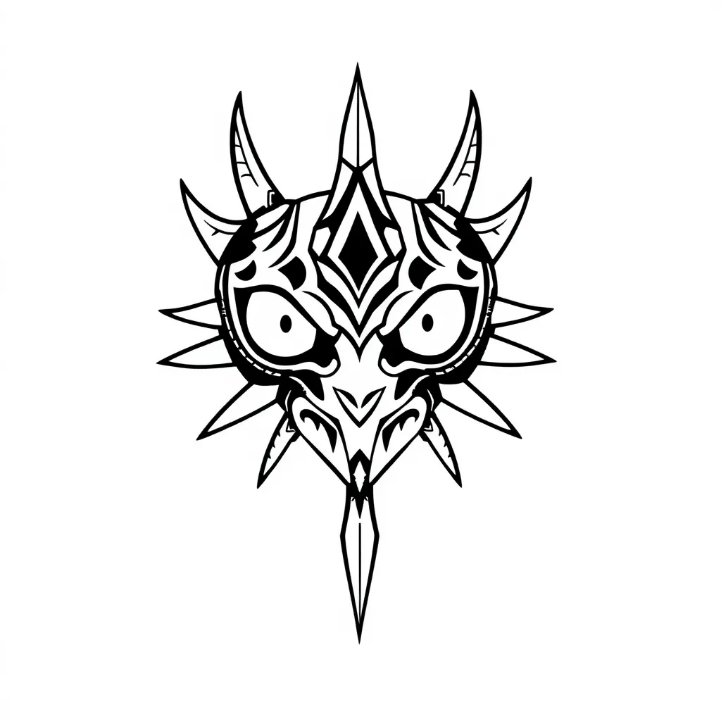 mask of majora, from the game The Legend of Zelda Majoras Mask tatuaż