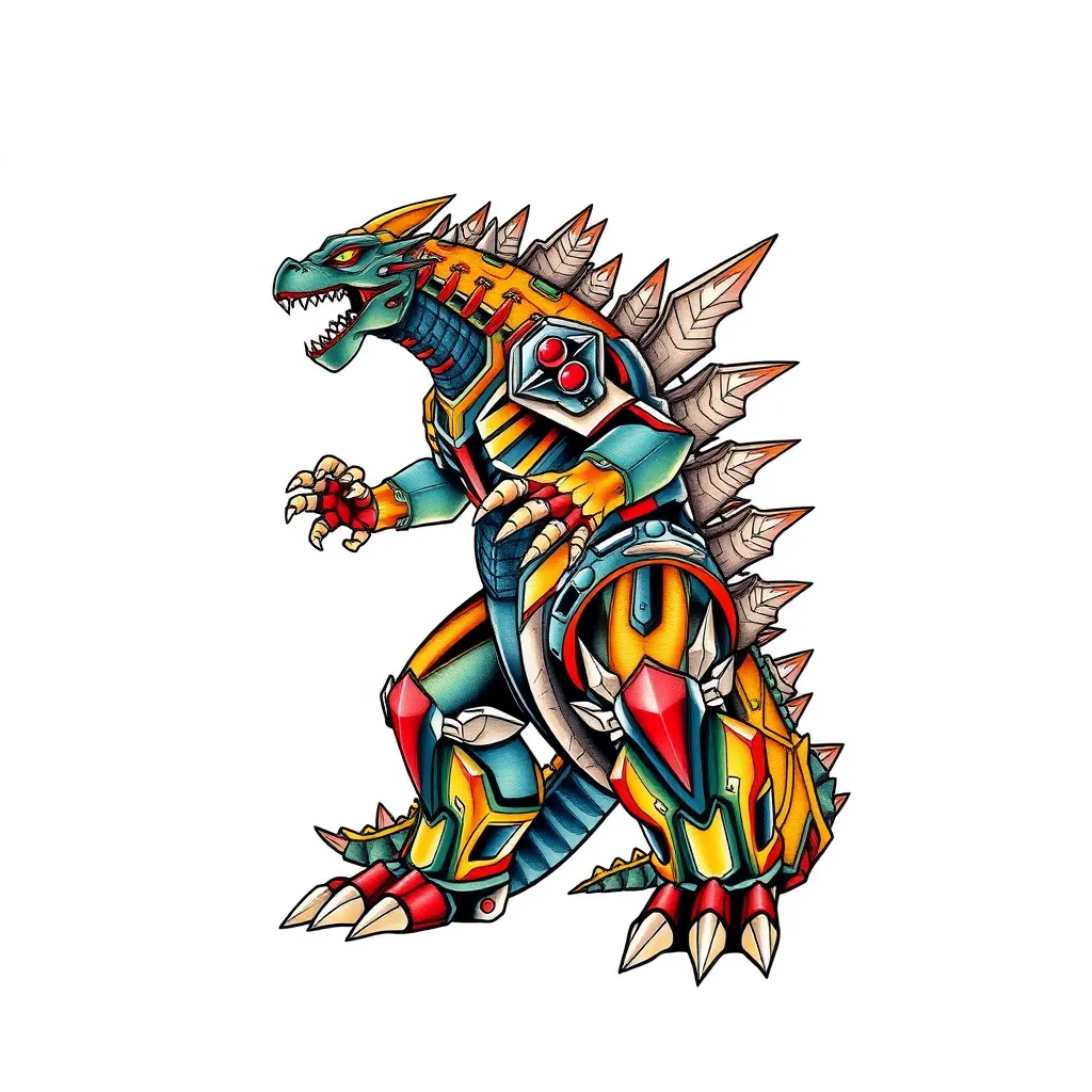 Mechagodzilla tatuering