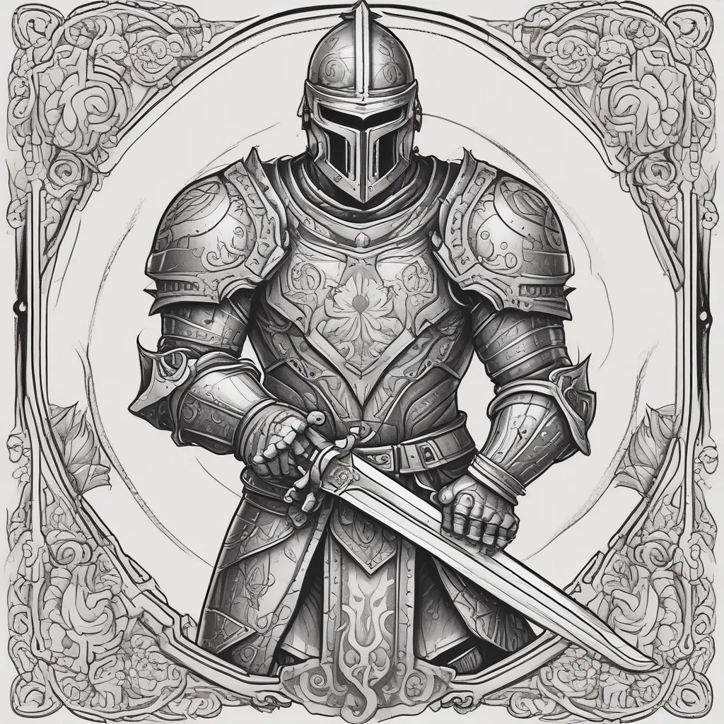 cavaliere medioevale con spada tattoo