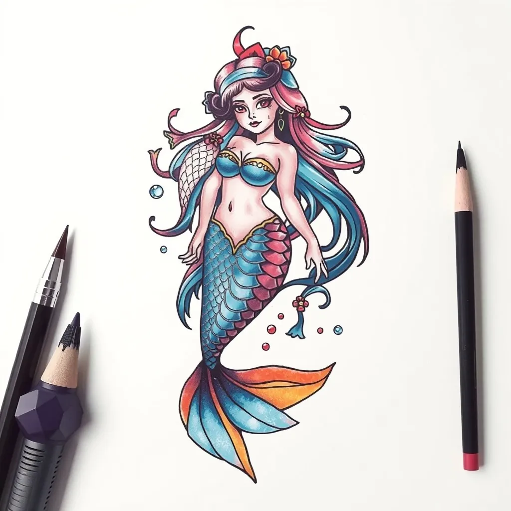 mermaid 纹身