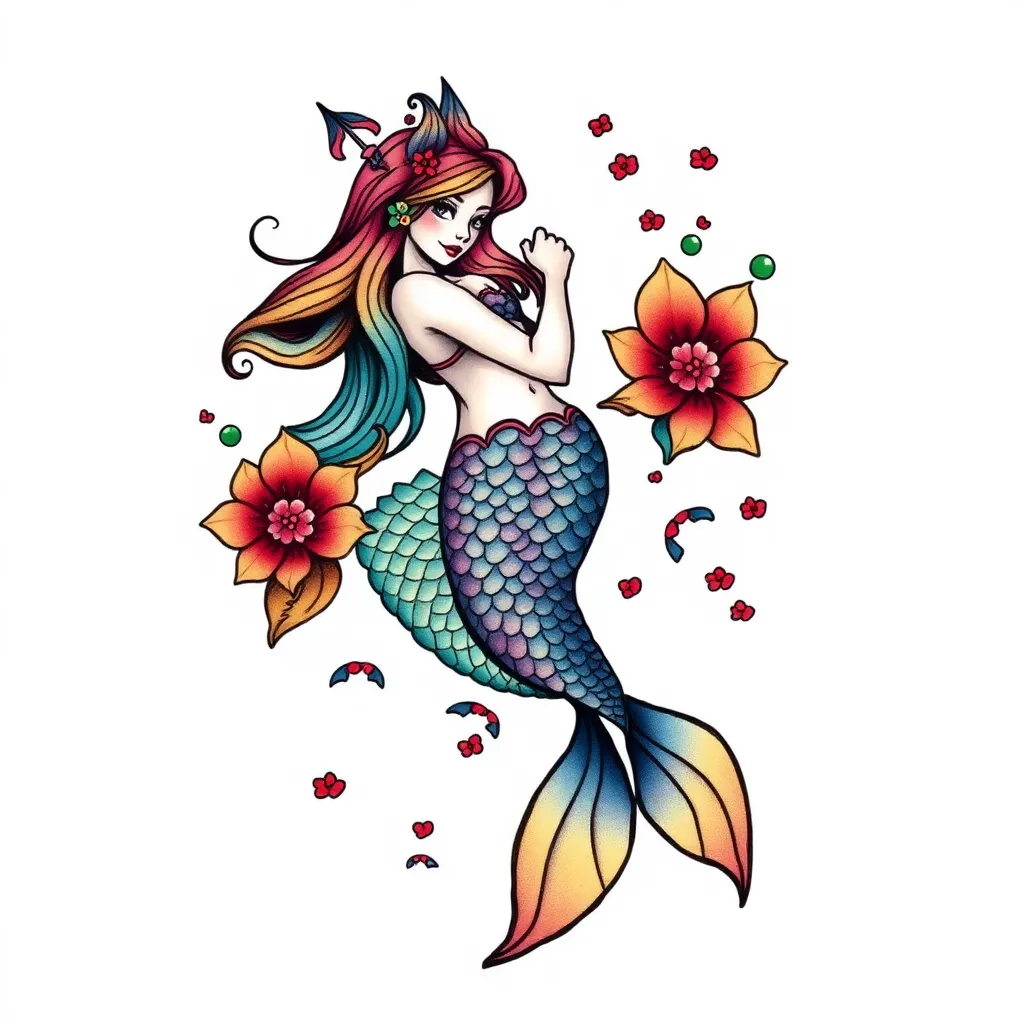 mermaid tattoo tatuagem