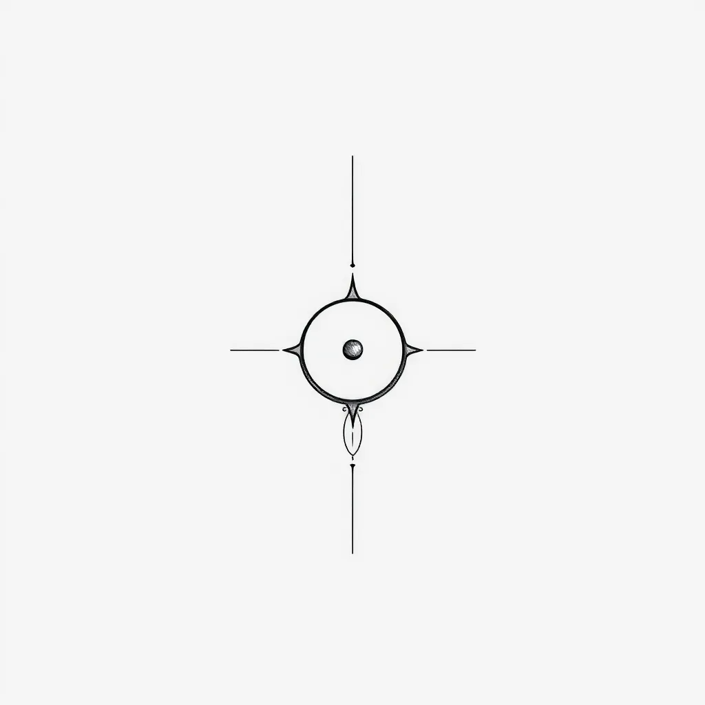 Minimalista Create a fine-line tattoo design in a minimalist The tattoo should be abstract and symbolic, not literal. elementos: conhecimento, jornada evolutiva, amor, balança, elevação de consciência, gratidão, sorte. Dimensão: menos de 10 cm tatuaggio
