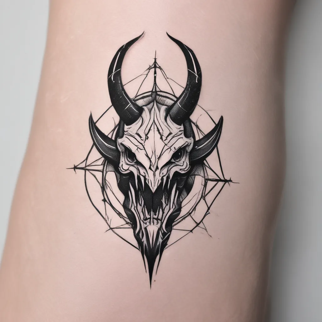 Minimalist diablo inspired tattoo for hand tatuaggio