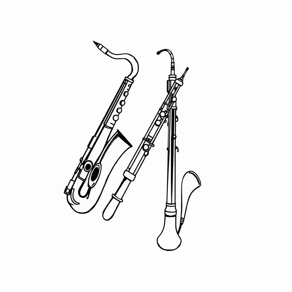 mezcla un saxofon, un fagot y un oboe 纹身