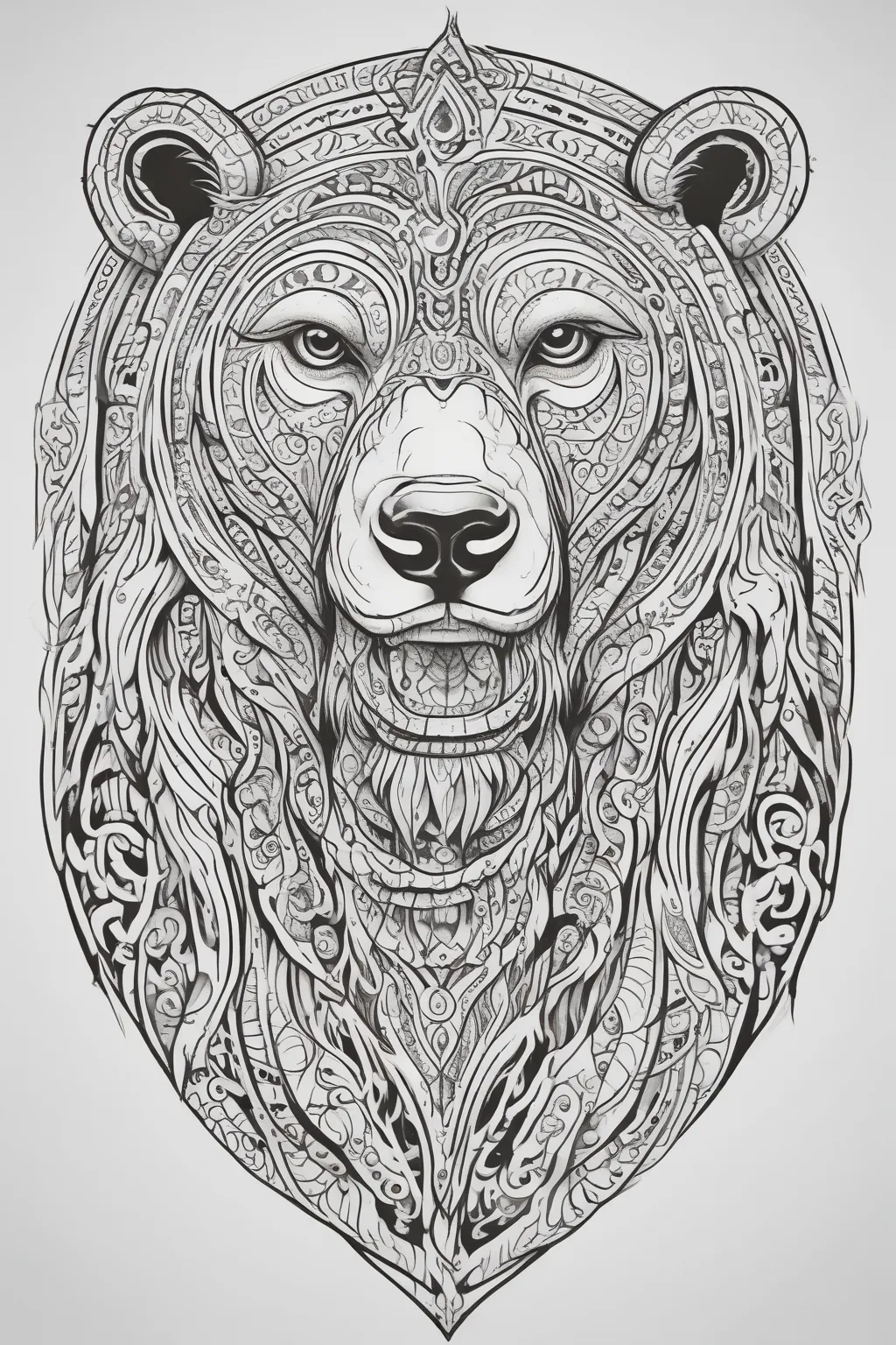 Mongolian style bear tatouage