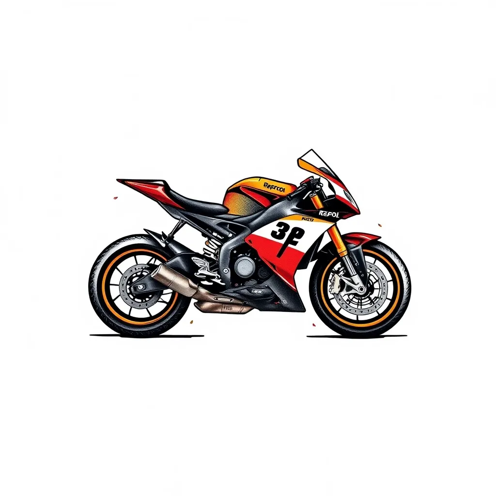 moto repsol, saturno tatuaż