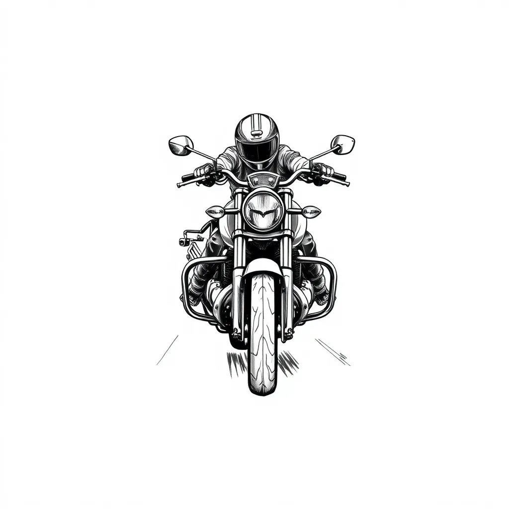 Motorcycle, biker, road tattoo