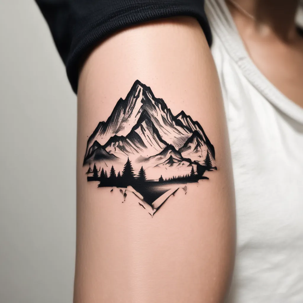 courir montagne tatouage