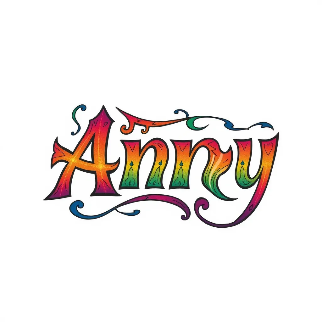 Nombre Any en letra corrida  tatuagem