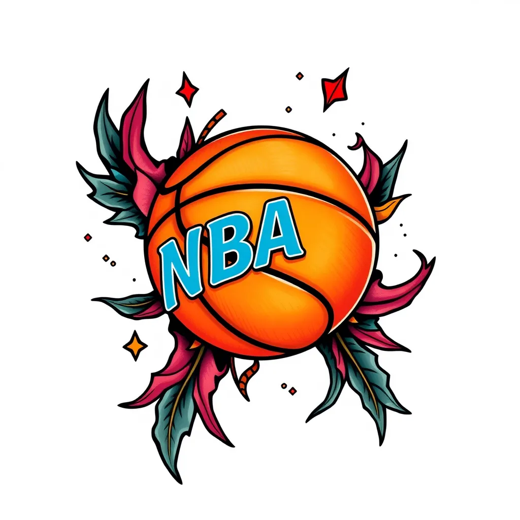 NBA Ballon Basket tatuagem