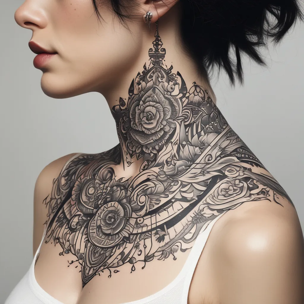 tatuajes en el cuello татуировка