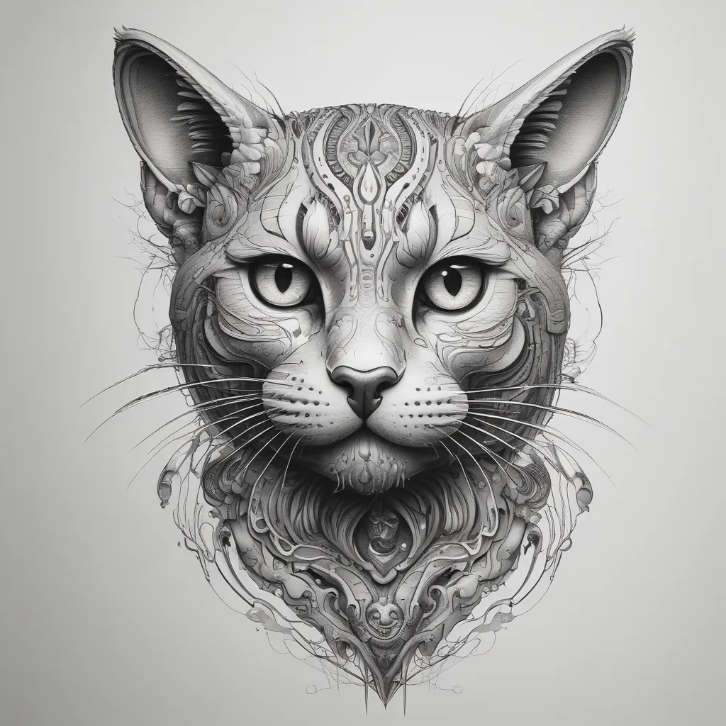 neural cat tatuering