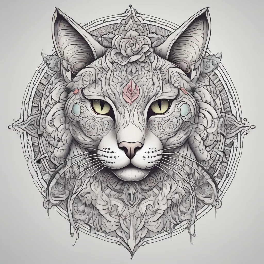 neural cat tattoo