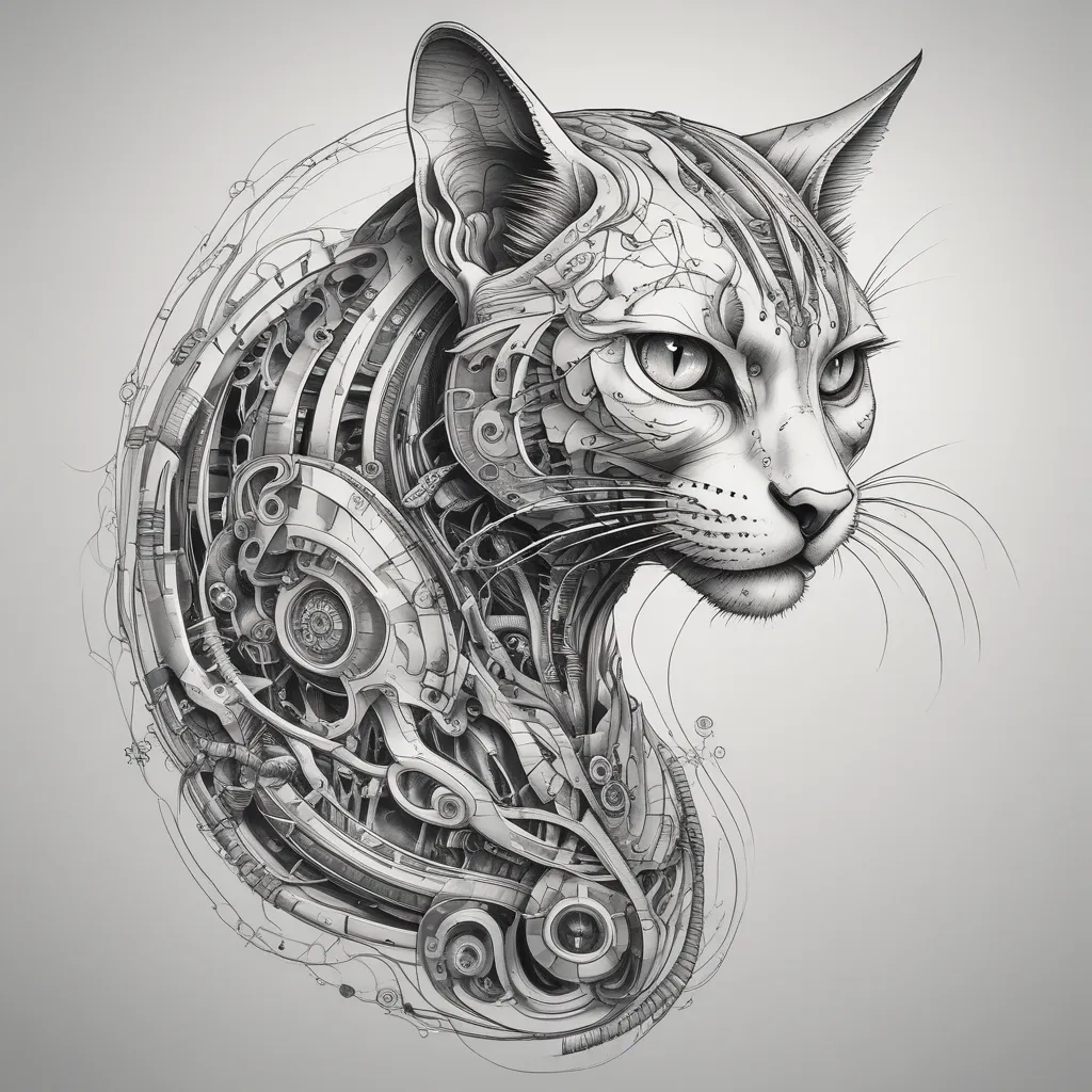 neural cat tatoeage