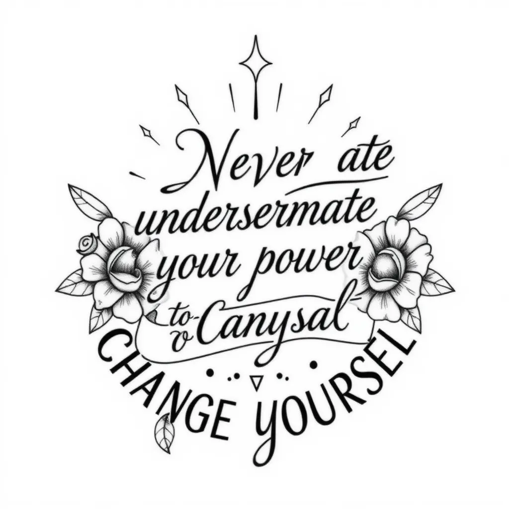 Never underestimate you Power to change yourself  tattoo